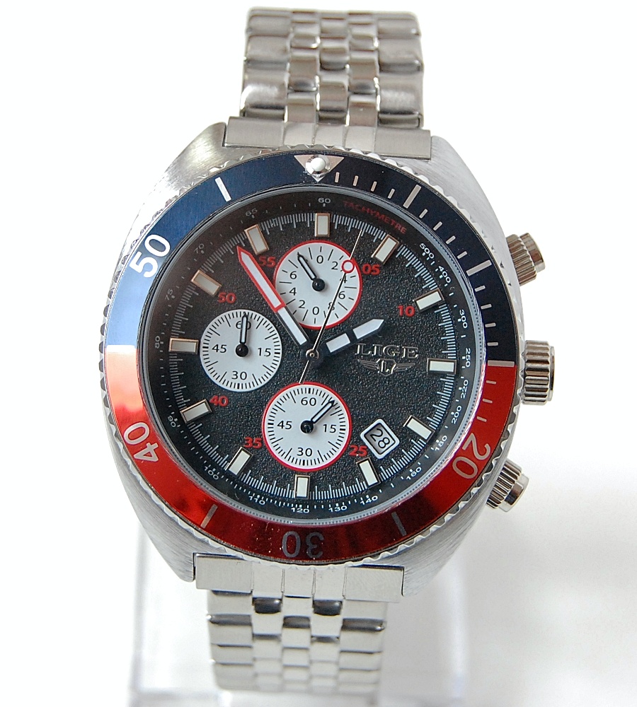 LIGE 8988 TURTLE Red-Blue - pánske luxusné hodinky