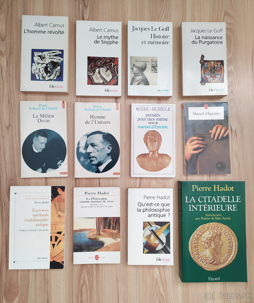 Predám franc. knihy – Camus, Le Goff, Chardin, Hadot, stoici