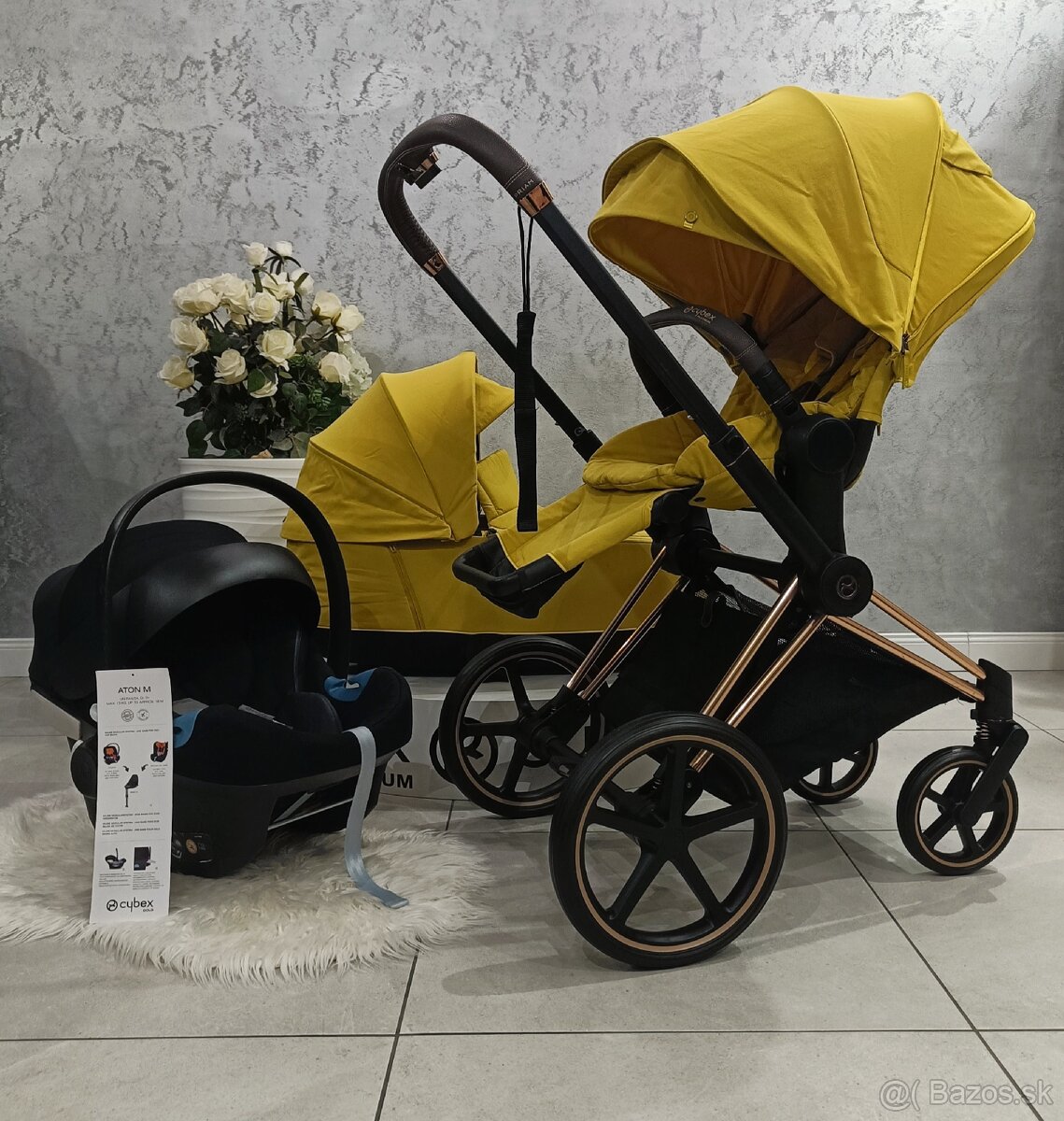 LUXUSNÁ TROJKOMBINÁCIA CYBEX ROSEGOLD PLATINUM YELLOW