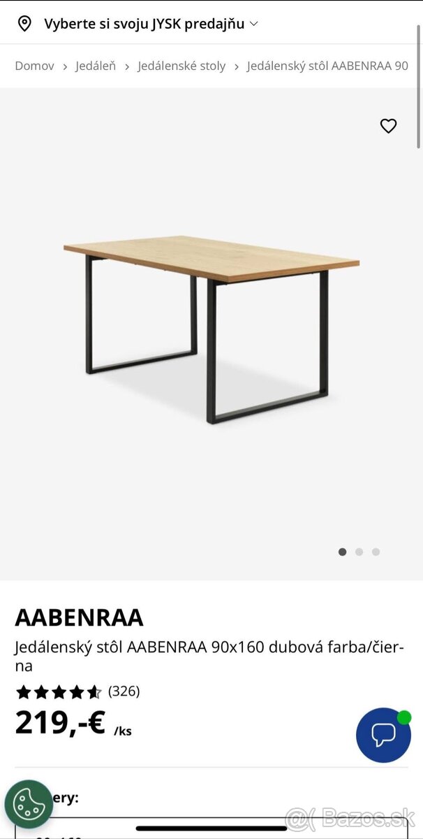 Predám jedálenský stôl AABENRAA