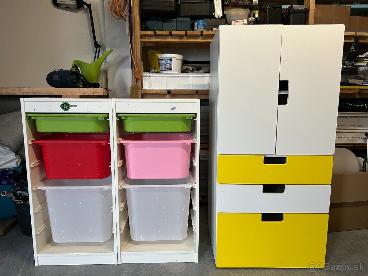 Destska komoda + skrinka s boxami