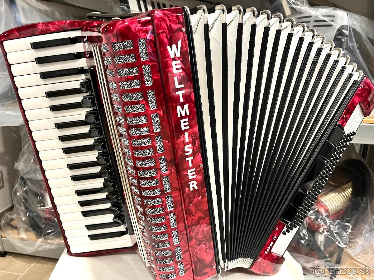 Predám špičkový akordeón Weltmeister Topas IV 96 basový- NAJ