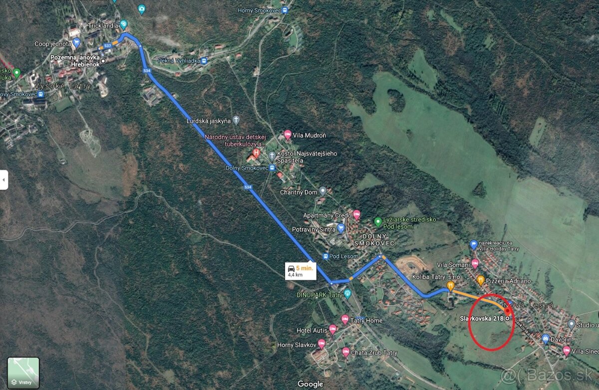 Stavebné pozemky pre rodinné domy Nová Lesná (Vysoké Tatry)