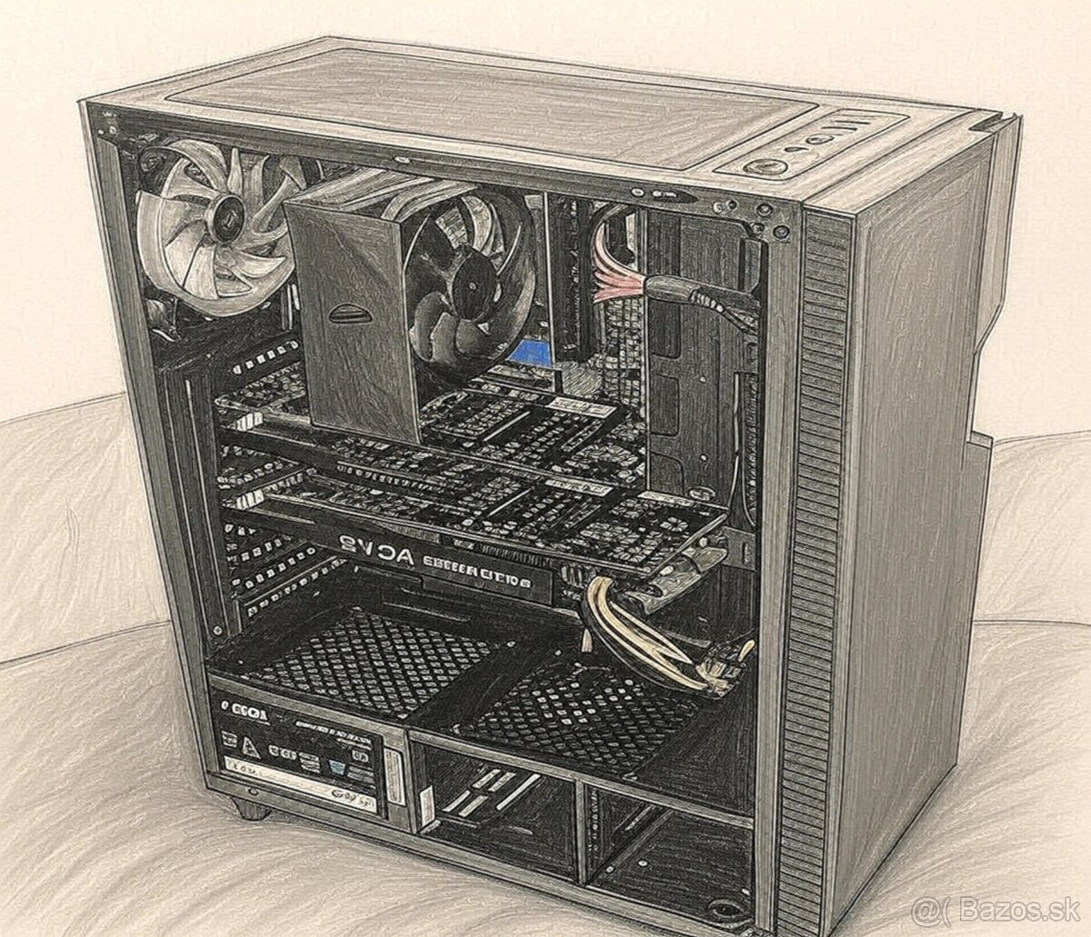 Predám PC AMD RYZEN 5 5500,16GB DDR4,NVIDIA 1070 8GB,W11 PRO