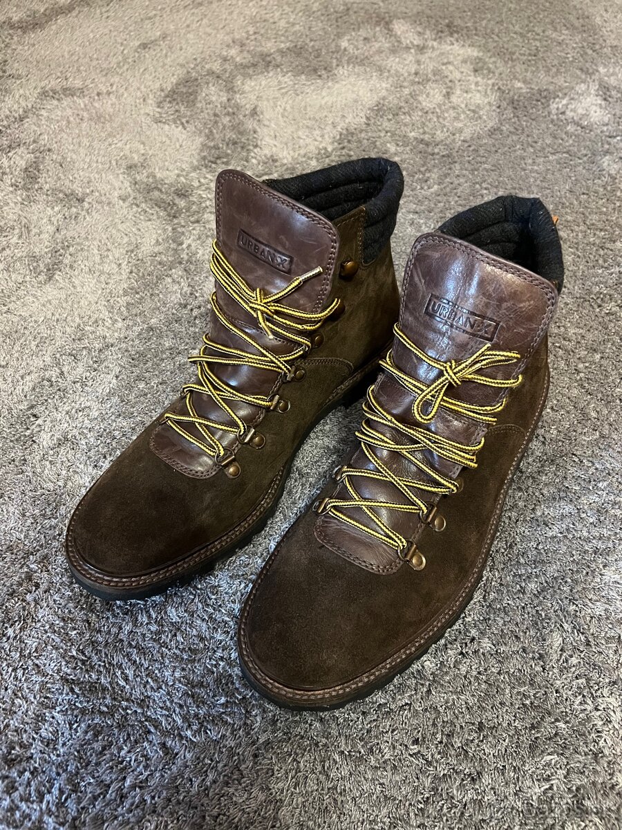 Nové pánske kožené zimné topánky - veľkosť 46