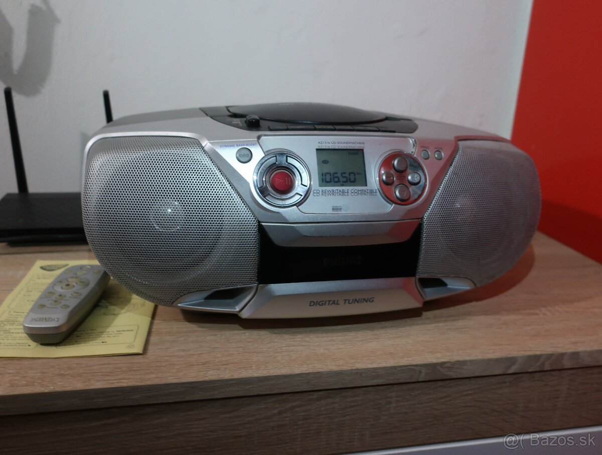 Prenosný CD rádiomagnetofón s digit. tunerom Philips AZ-1316
