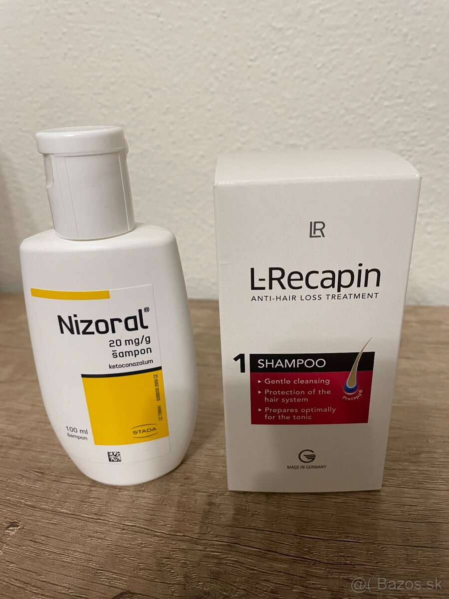 Sampony na vlasy Nizoral a L-Recapin