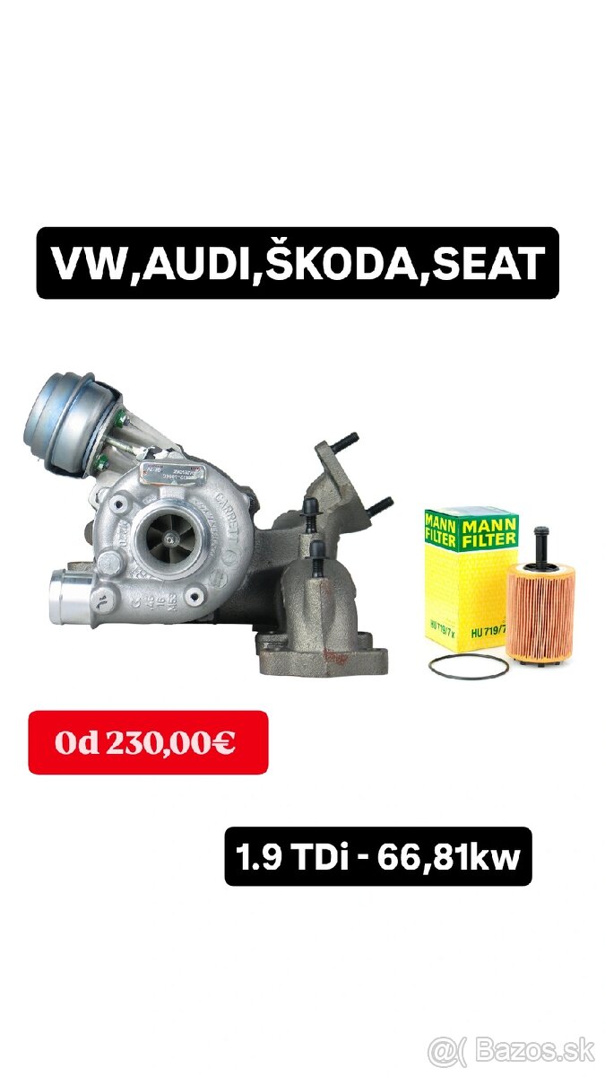Turbo GARRETT 1.9 Tdi - 66kw / AHL