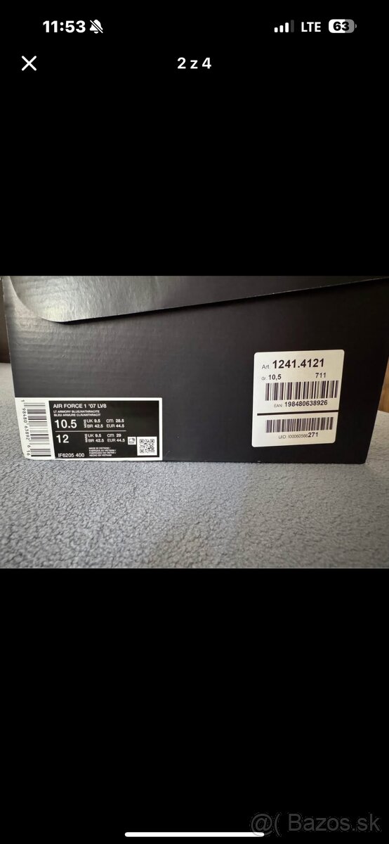 Nové Air Force 1 44.5