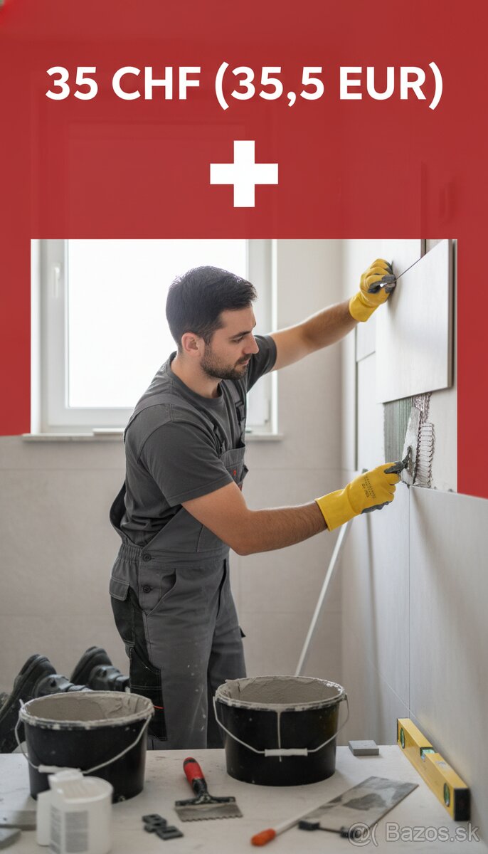 Murar obkladač dlažby Švajčiarsko / Nastup ihneď