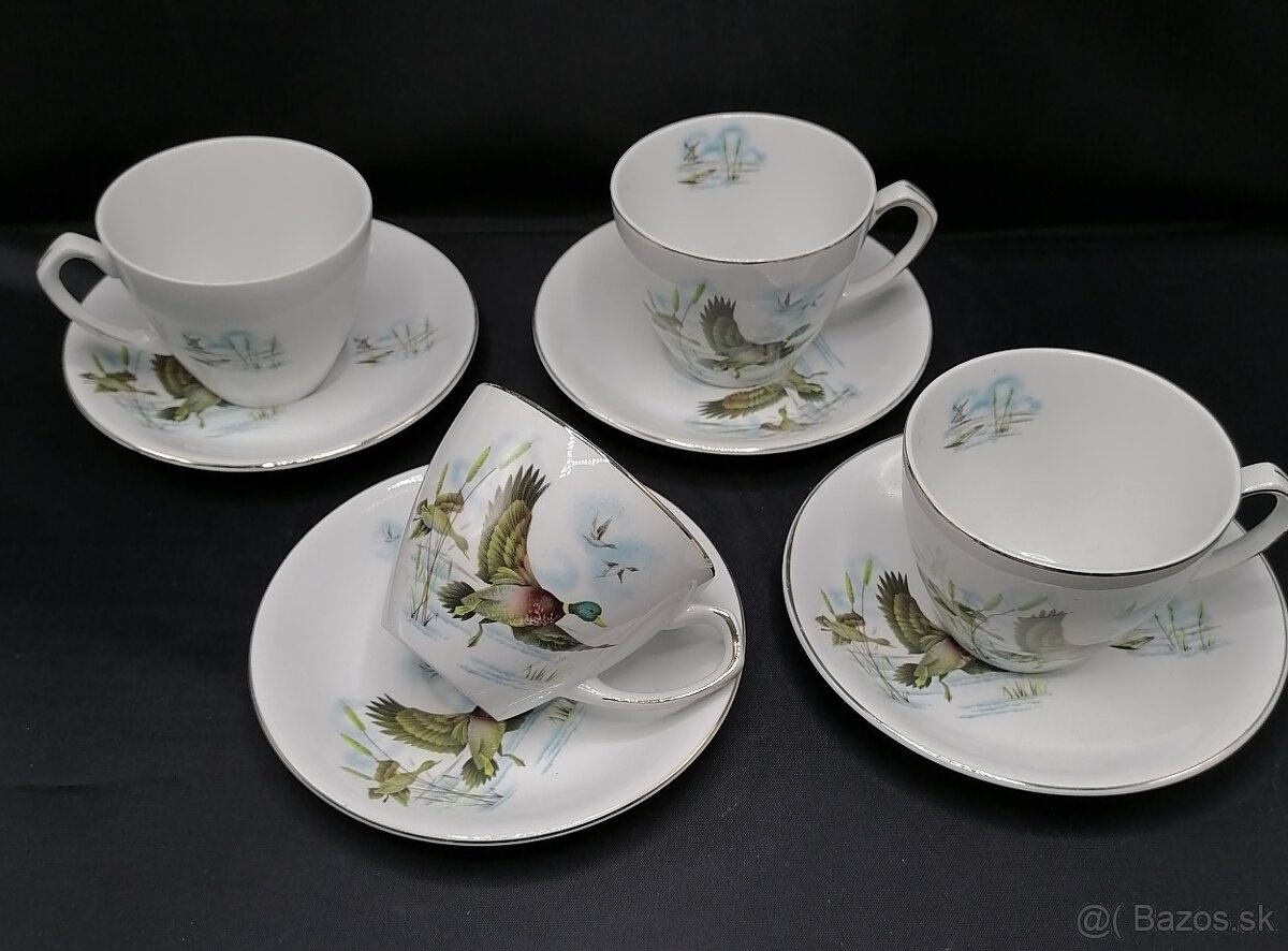 Alfred Meakin, šálky s podšálkami, porcelán