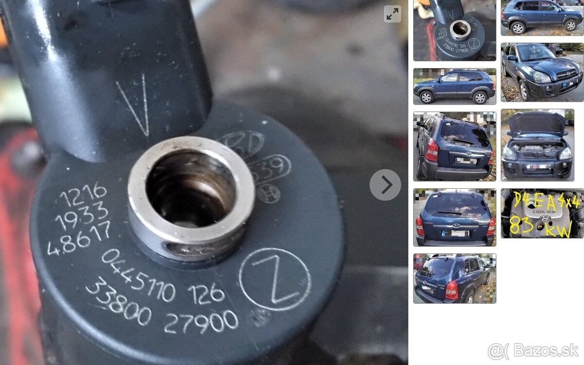 predám trysky 0445110126 Hyundai Tucson 2.0 CRDI 3380027900