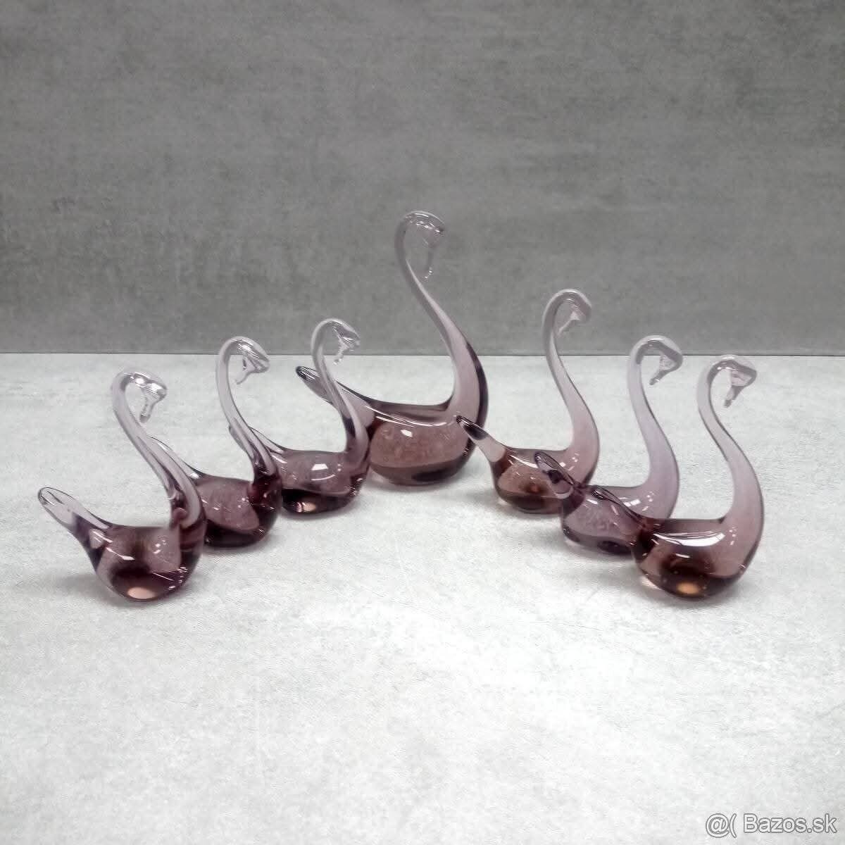 Retro sklo labute,košíky