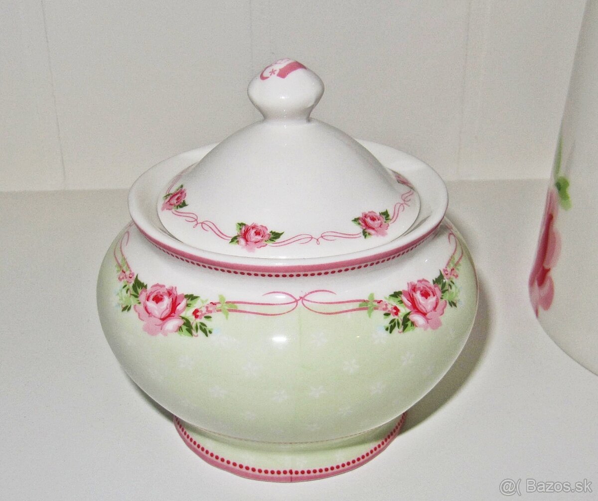 Green Gate - porcelánová cukornička ruže