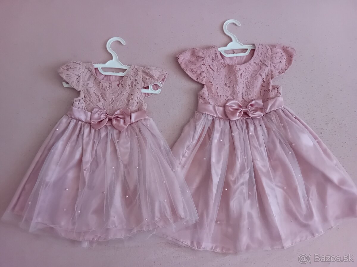 Šaty pre sestričky/družičky 92 a 110