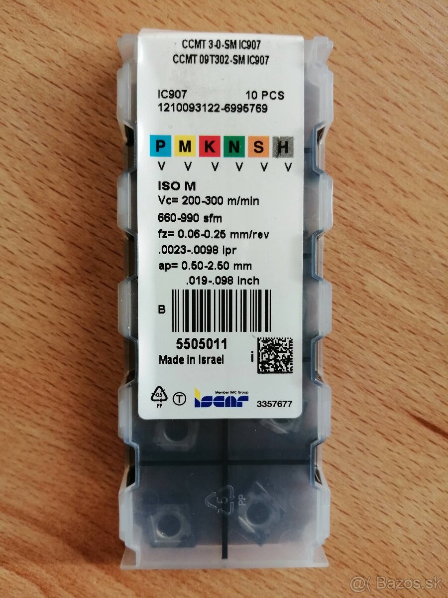 Destičky břitové Iscar SCMT 09T304-M3M IC6015, Nové⭐