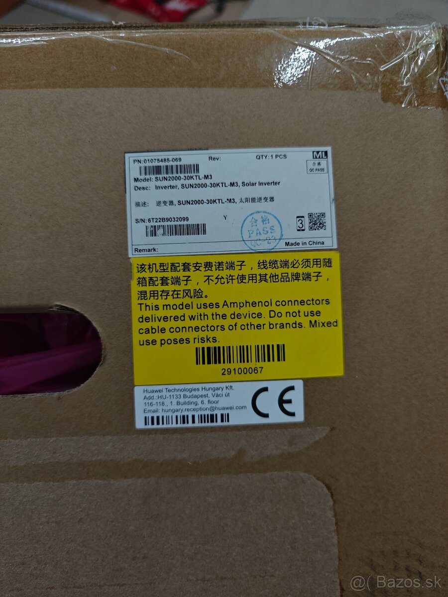Huawei menic 30.kw 30ktl novy nepouzity zabaleny v krabici