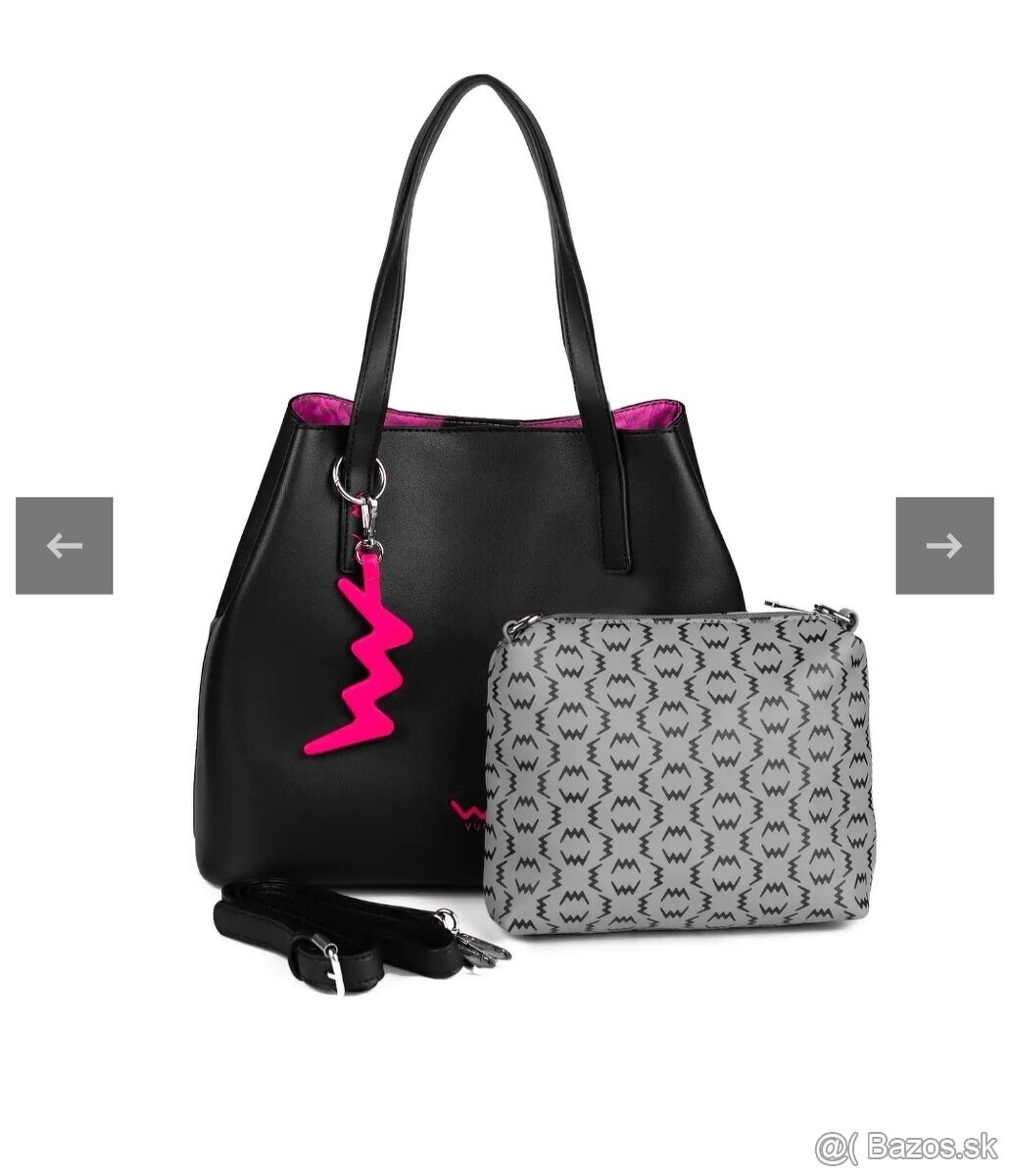 kabelkový set - čierna a sivá kabelka značka Vuch