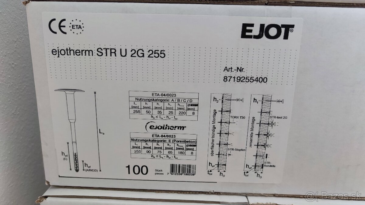Skrutkovacia hmoždinka Ejotherm STR U 2G 255