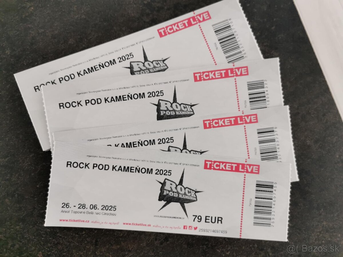 Vstupenky rock pod kameňom