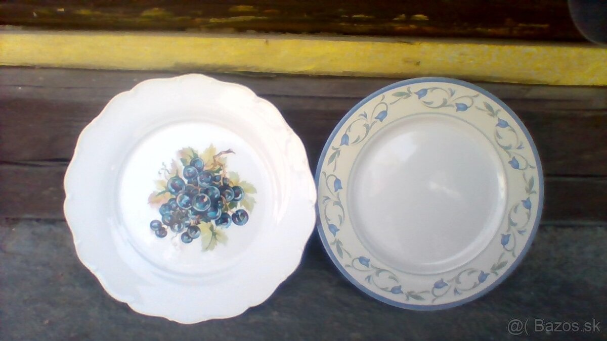 okrasné porcelánové taniere...