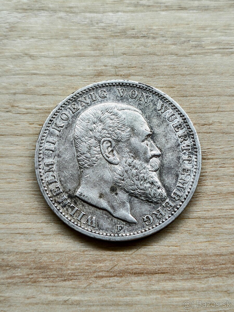 3 marka 1909 Wurttemberg Kaissereich