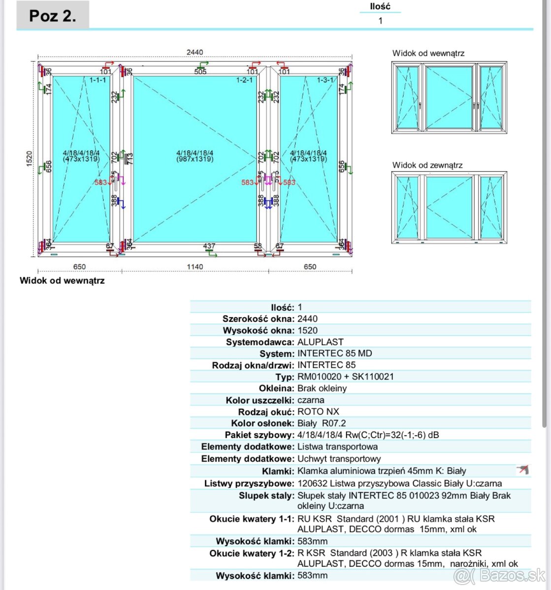 LACNO predám Nove plastové okna 7komorové 3-sklo LACNO