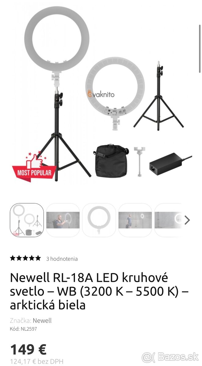 Ring light - Newell RL-18A LED -WB (3200K-5500K)