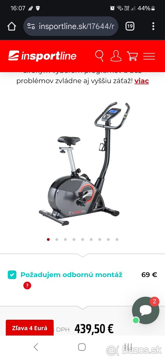 Stacionarny bicykel Insportline