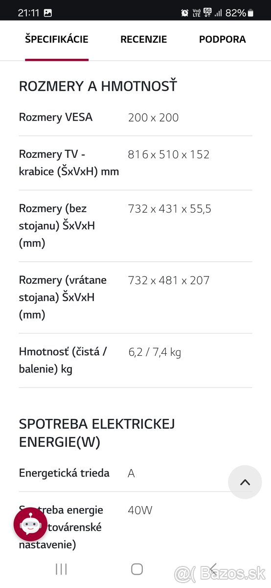 LED Televízor LG 32 palcov