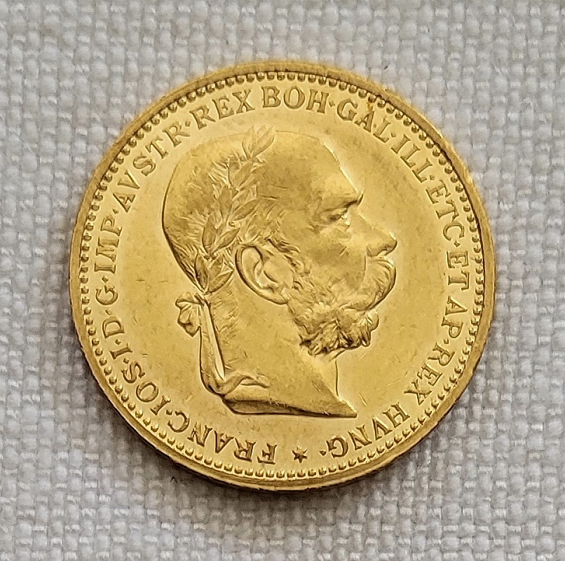 Zlatá rakúska 20 koruna Franza Jozefa I., 1904 bz, lepší roč