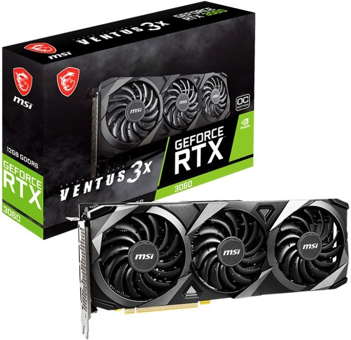 Grafická karta MSI 3060 VENTUS 3X OC 12GB GDDR6, zdroj 650W