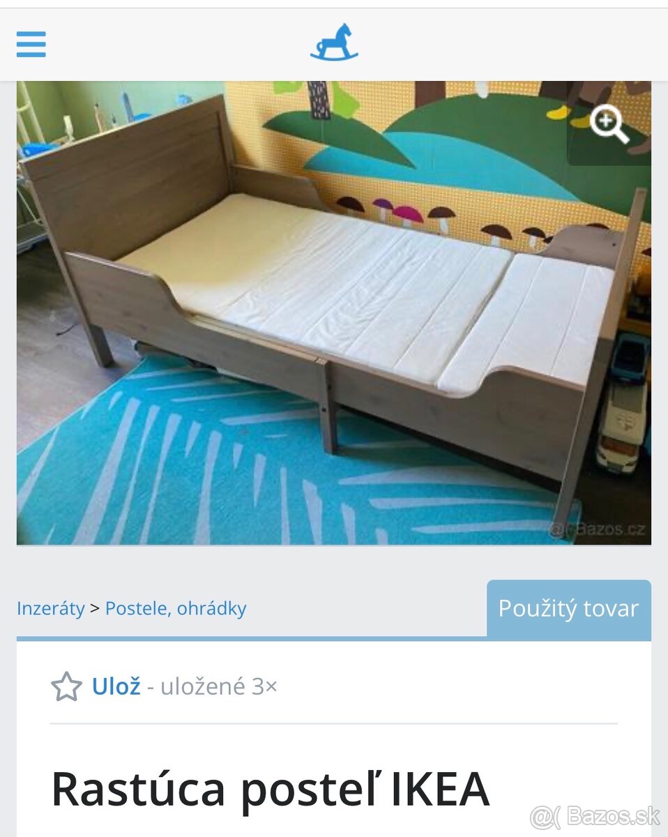 Rastúca detská posteľ ikea sundvik