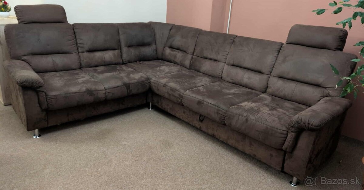 Pohodlný rozťahovací rohový gauč s kreslom