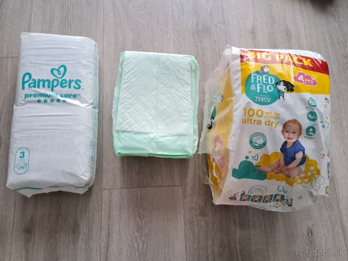 Pampers + prebalovacie podložky