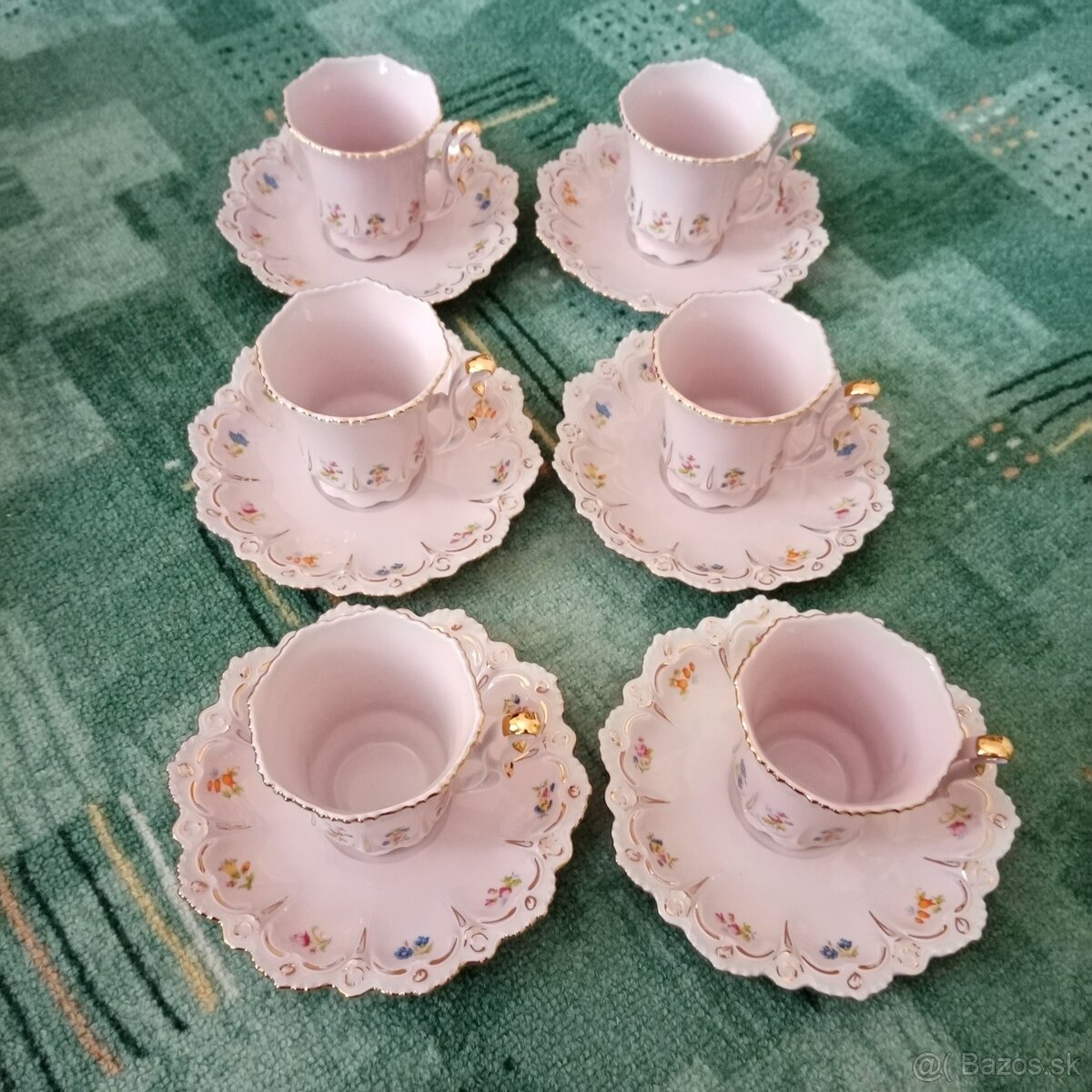ružový porcelán kávová súprava