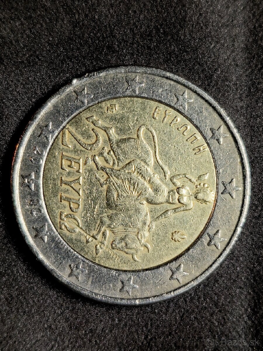 Vzácna chyborazba 2€ minca Grécko 2002 s písmenom S