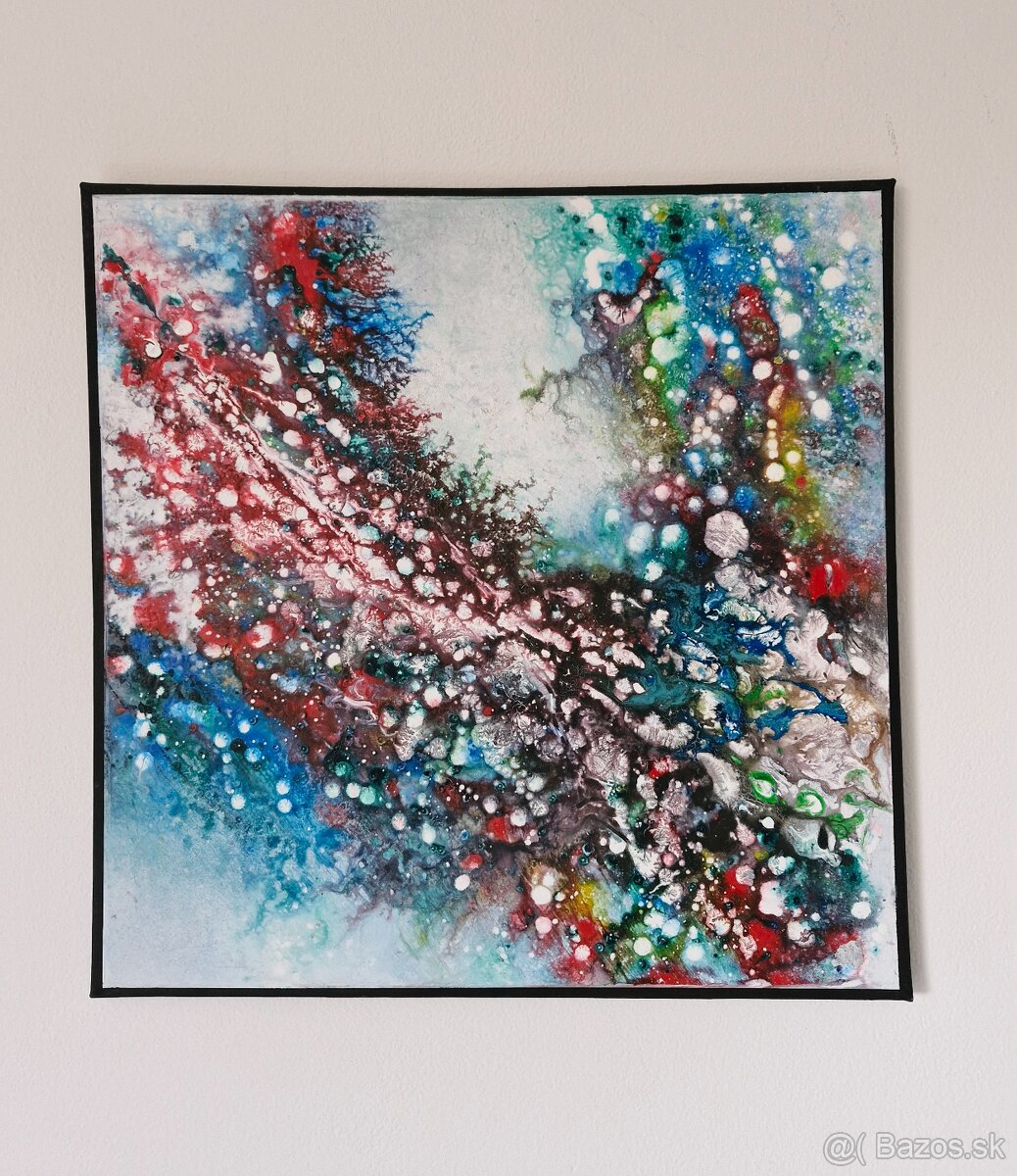 Abstraktný obraz štrukturovaný 50x50cm M