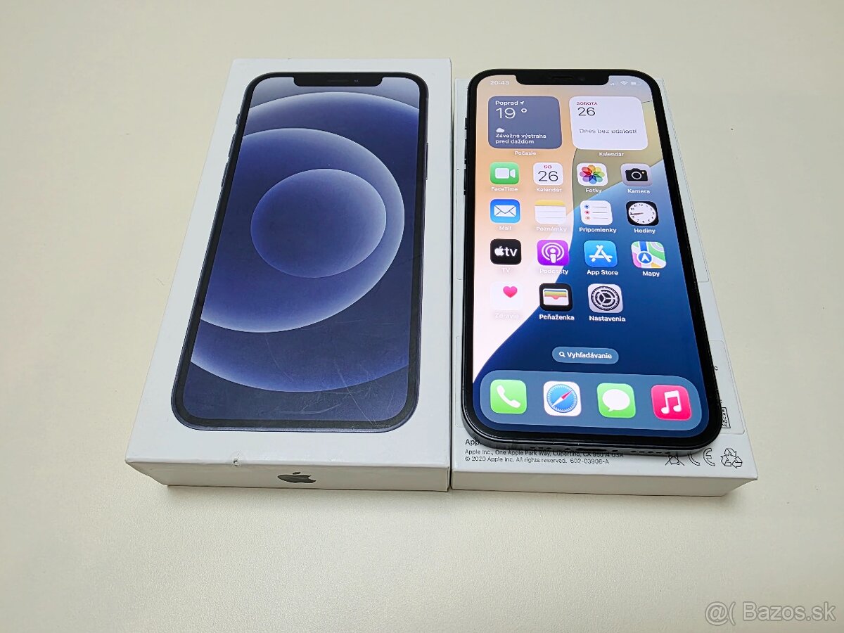 APPLE IPHONE 12 64GB BLACK TOP STAV,BATERKA 100%