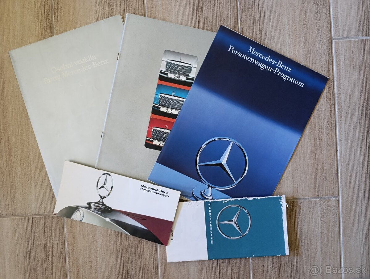 Prospekty Mercedes 60.-90. léta.