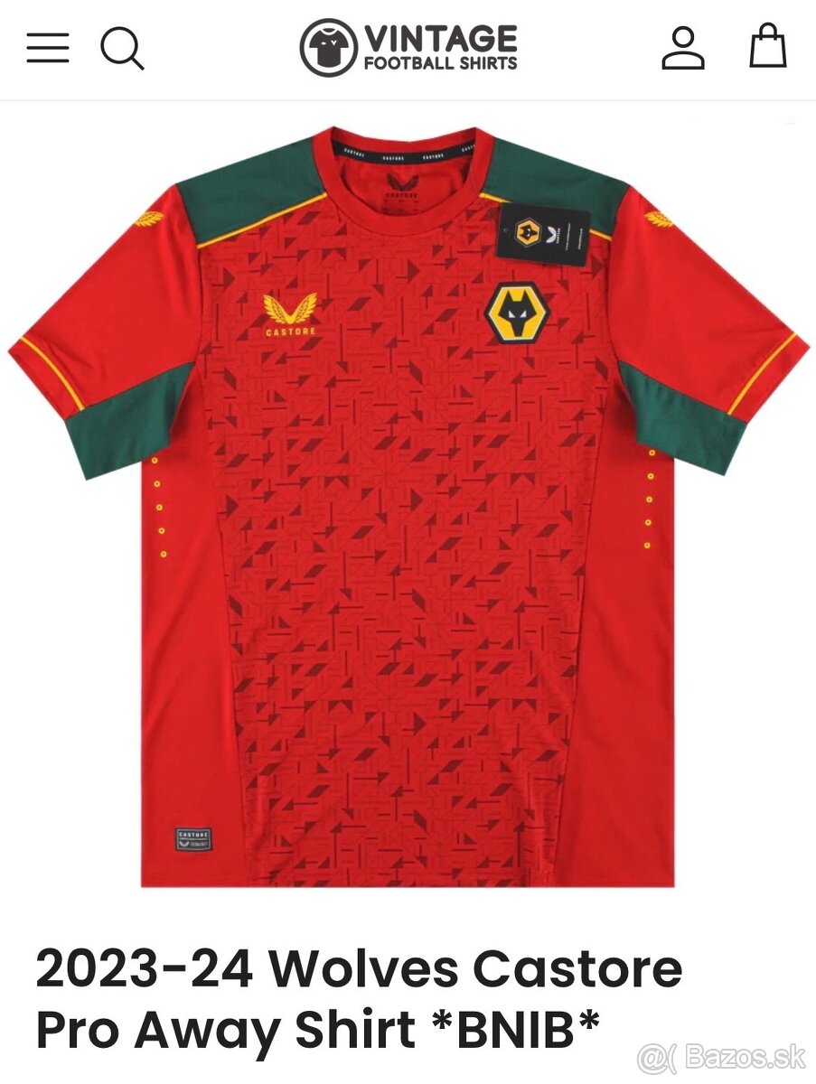 Wolves Castore Pro Away Shirt BNIB 2023-24