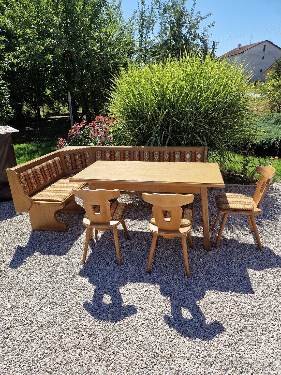 Rohová lavica,  jedálenský set