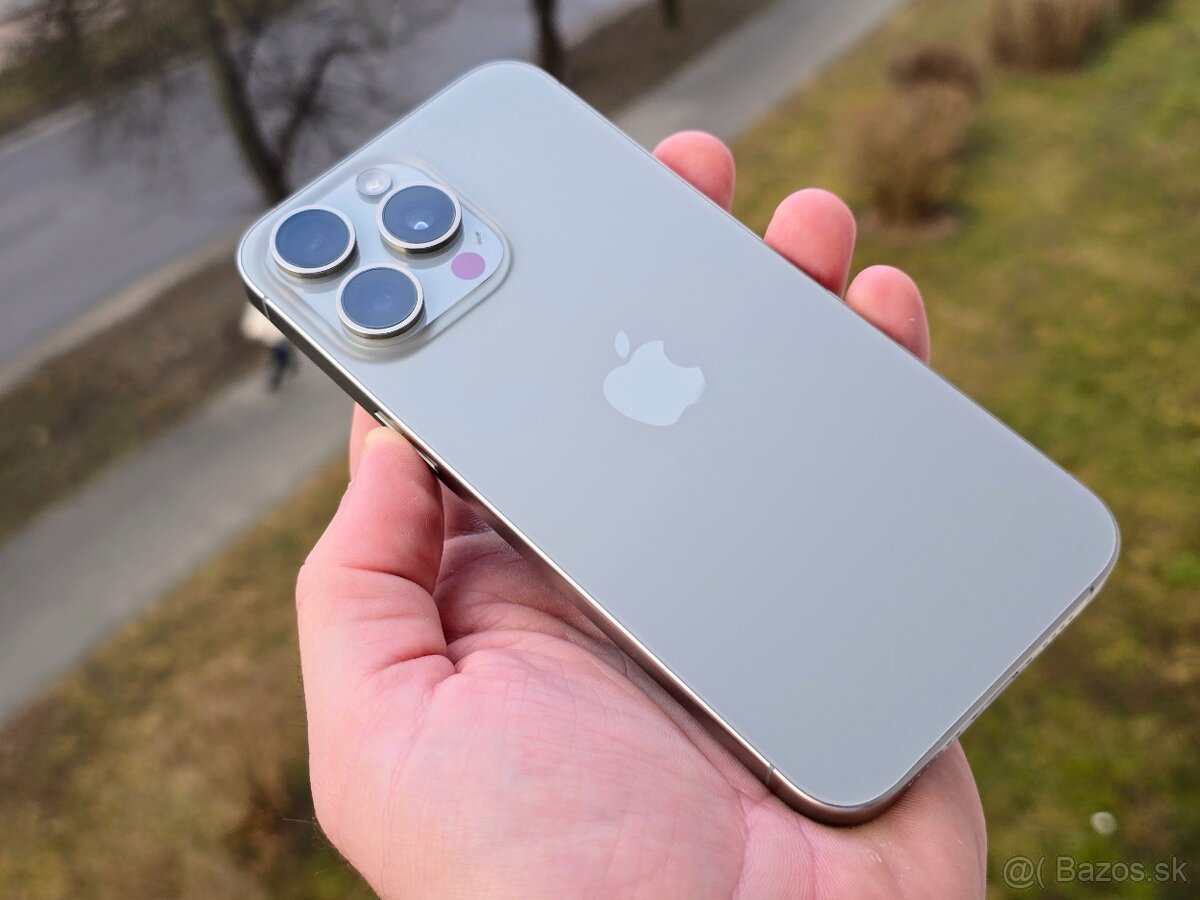 Apple iPhone 15 Pro Max 256GB Natural, ako nový, komplet,87%