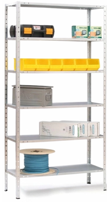 Policové regály 2000 x 1000 x 400 mm, 6 políc, biely