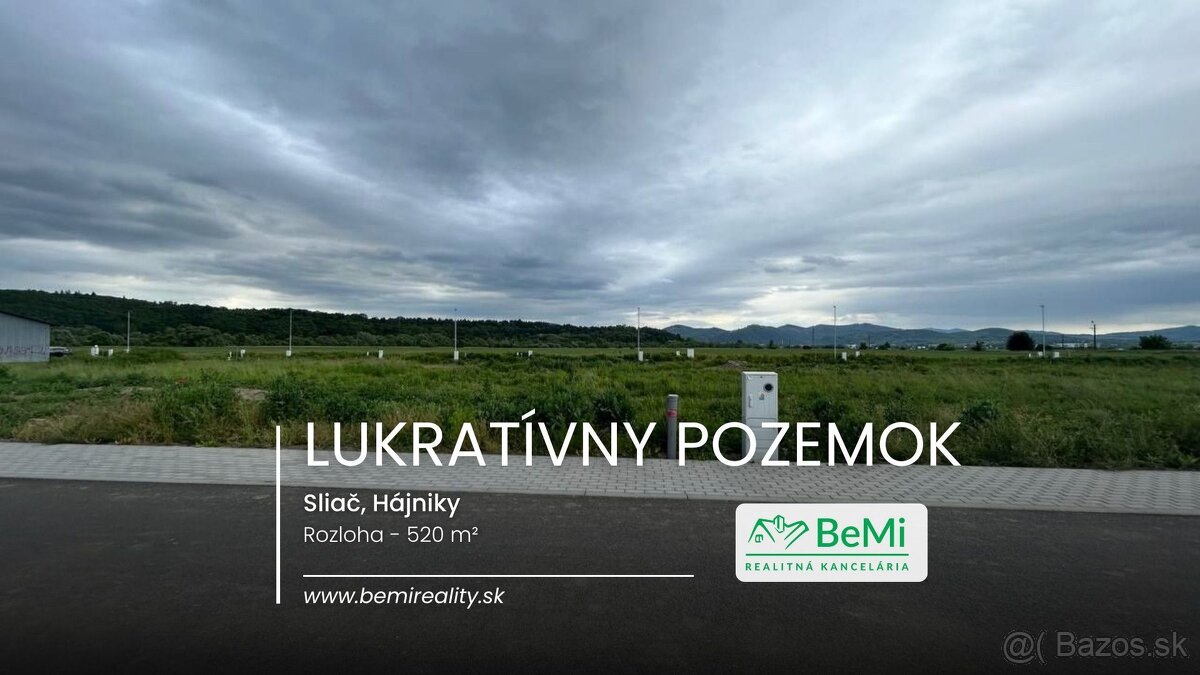 Pozemok v lukratívnej novovznikajúcej lokalite,Sliač