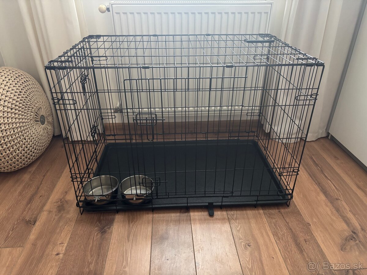 Predám psiu klietku s miskami
