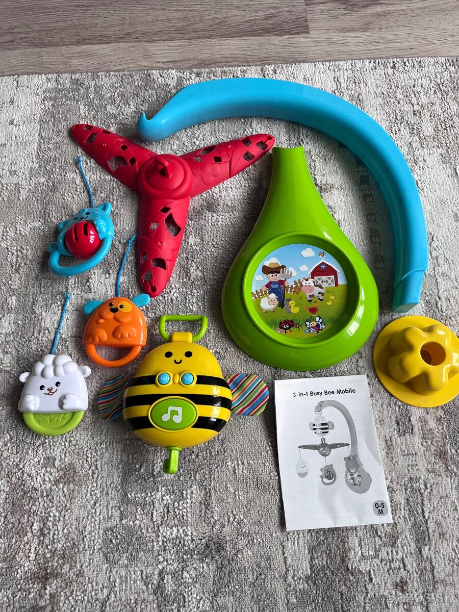 Kolotoč nad postieľku Včielka - Budy Bee Mobile 3v1
