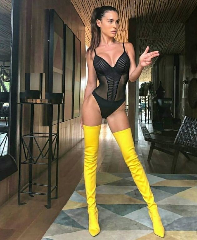 Luxusné talianske dámske žlté vysoké čižmy nad kolená NOVE