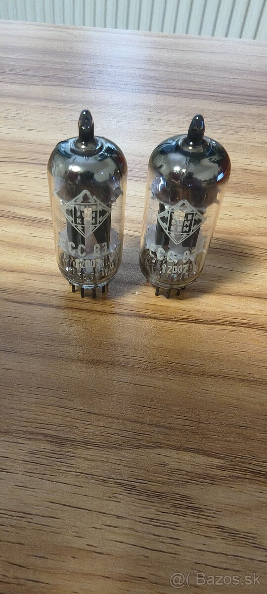 Elektronky Telefunken ecc83 , 12AX7 Hladké platne