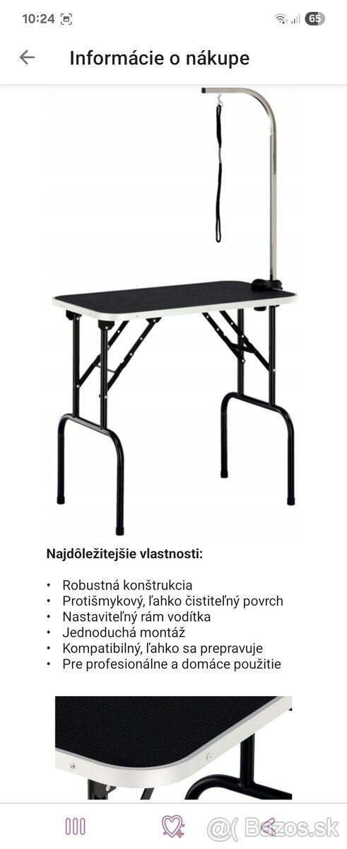 Stol na strihanie psa